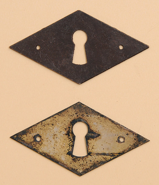 Schlüsselschild rustikal Nr. 218, Oberfläche Rost-Messing Antik