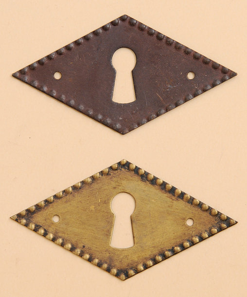 Schlüsselschilder geprägt, Nr. 228, Oberfläche Rost--Messing Antik